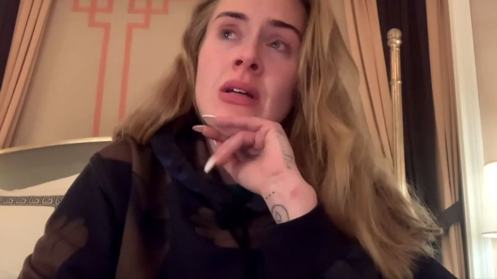 Tearful Adele postpones entire Las Vegas residency